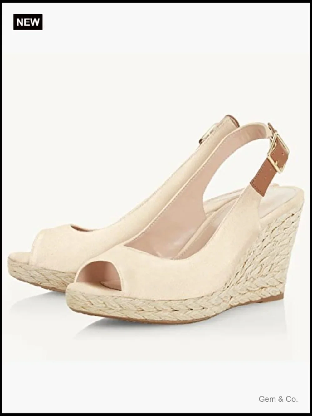Peep Toe Espadrille Platform Wedge Ankle Strap Slingback Sandals